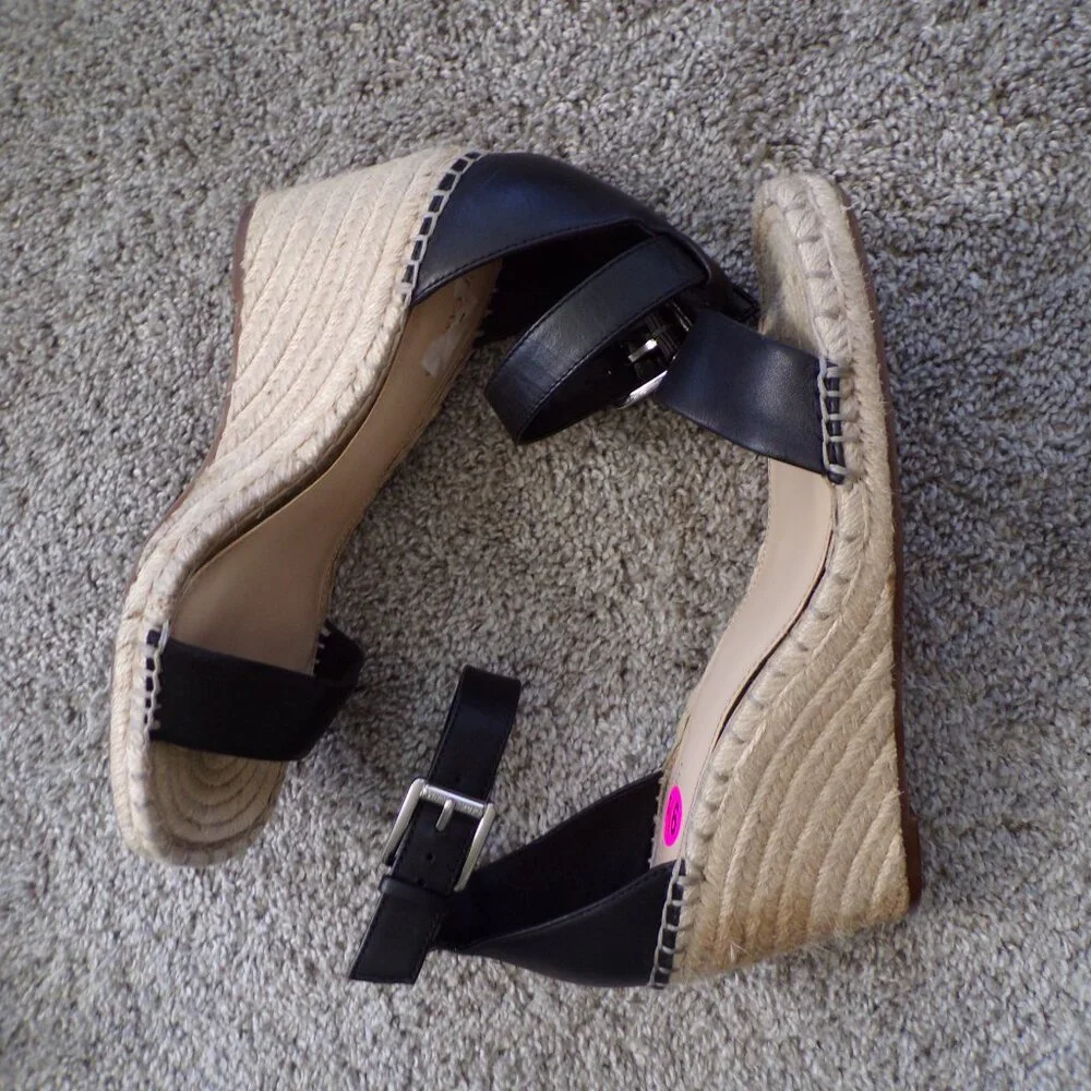 Vince Camuto Leather wedge espadrilles 9.5